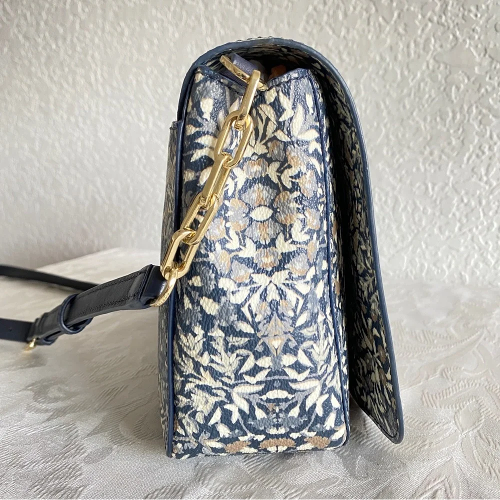Tory Burch floral print flap crossbody bag